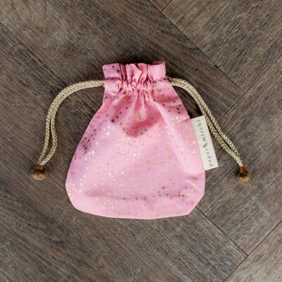 Bolsas de tela para regalo con cordón doble - Confeti de malvavisco (pequeño)