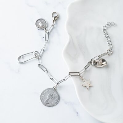 Silver charm bracelet