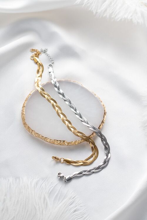 Stainless steel waterproof braid anklet chain