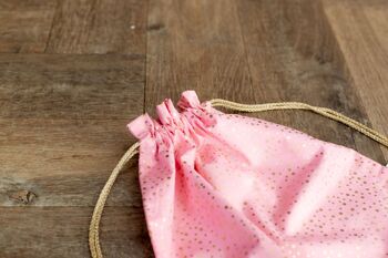 Sacs-cadeaux en tissu à cordon de serrage double - Confettis de guimauve (grand) 2