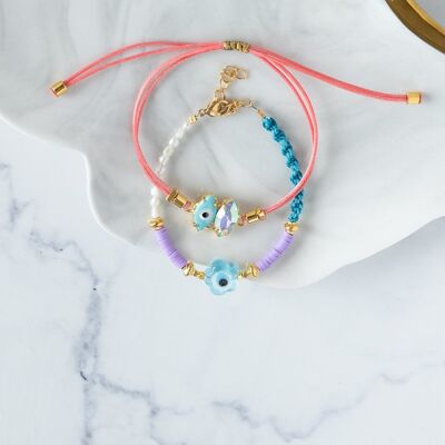 Summer evil eye bracelets