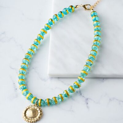 Sun turquoise beads necklace