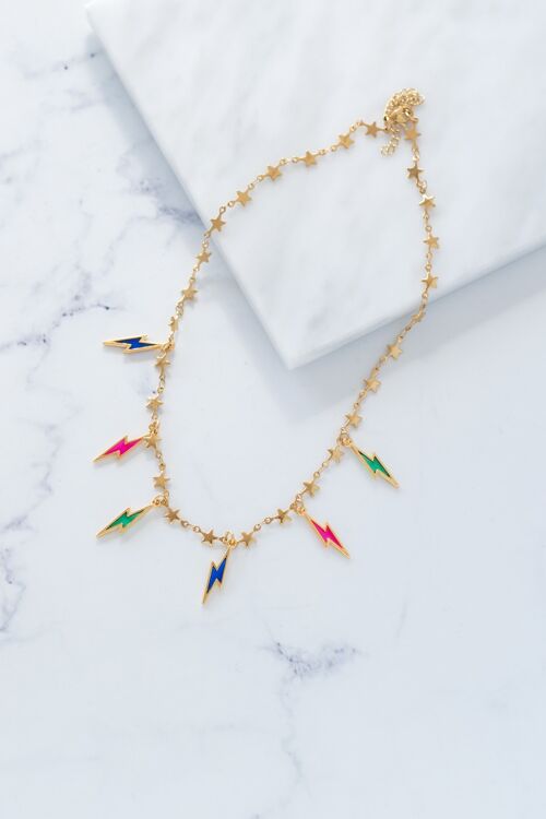 Thunder multi colored charm necklace