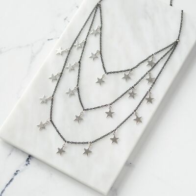 Triple star necklace