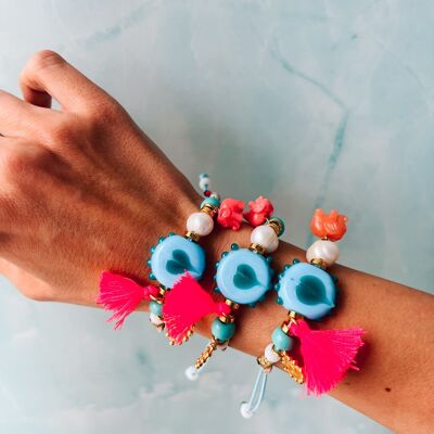 Turquoise heart and eye bracelets