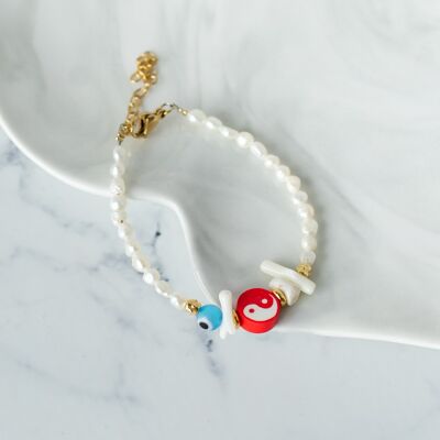 Bracelet perle ying yang