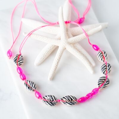 Zebra shell necklace