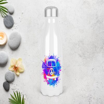 Botella de agua con aislamiento térmico de 500 ml de Camper Van de colores brillantes, Camper Van Bottle, Hippy Vibes, Camper Lovers, Camper Van Gift