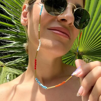 Chain for Sunglasses Colorful Beads, Glasses Chain Women, Multicolor Eyeglasses Chain, Laces for Sunglasses, Sunglass Holder, Gift for Her