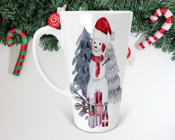 Bonhomme de neige de Noël 17 oz Skinny Latte Mug, tasse de Noël, cadeau de Noël, bonhomme de neige Latte Mug, tasse de chocolat chaud