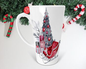 Sapin de Noël 17 oz Skinny Latte Mug, Tasse de Noël, Cadeau de Noël, Tasse de Latte Sapin de Noël, Tasse de chocolat chaud