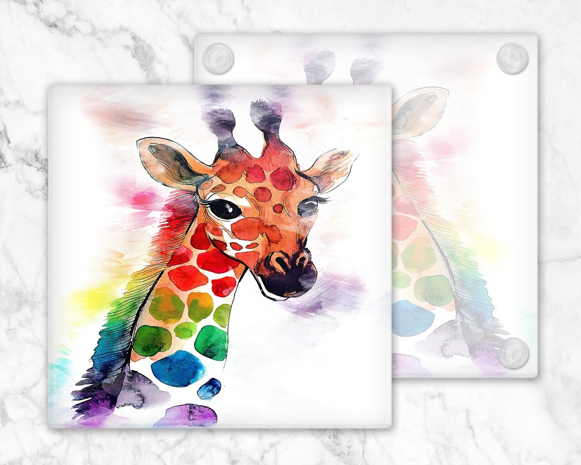 Buy wholesale Colourful Giraffe Glass Coaster Drinks Holder