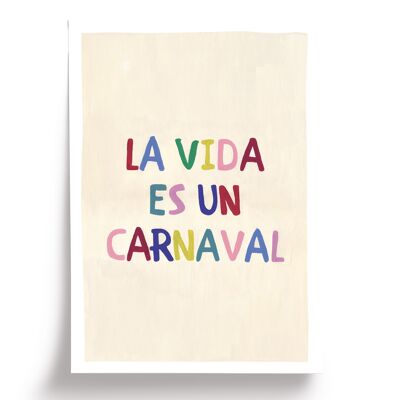 Manifesto illustrato La vida - formato 30x40 cm