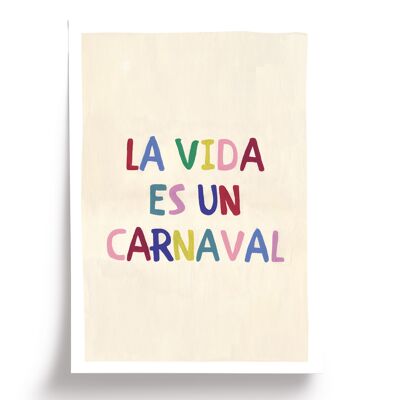 Illustrated poster La vida - format 30x40cm