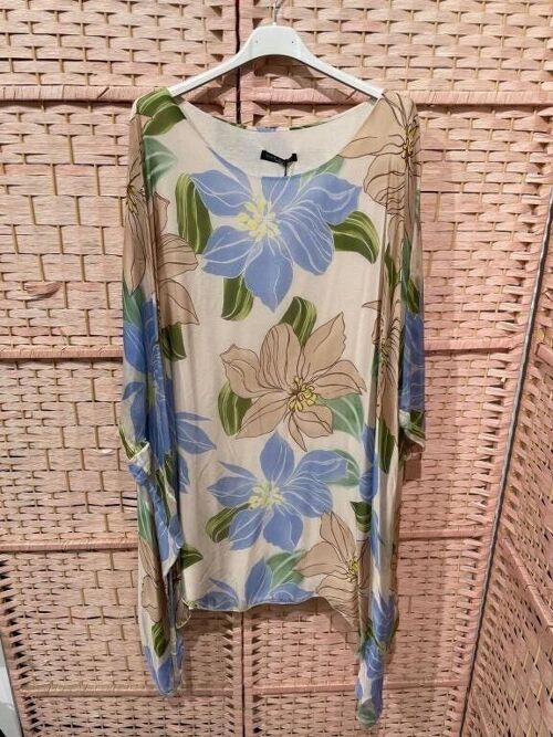 Cómoda Blusa de Seda para Mujer con Diseño Colorido. Verano