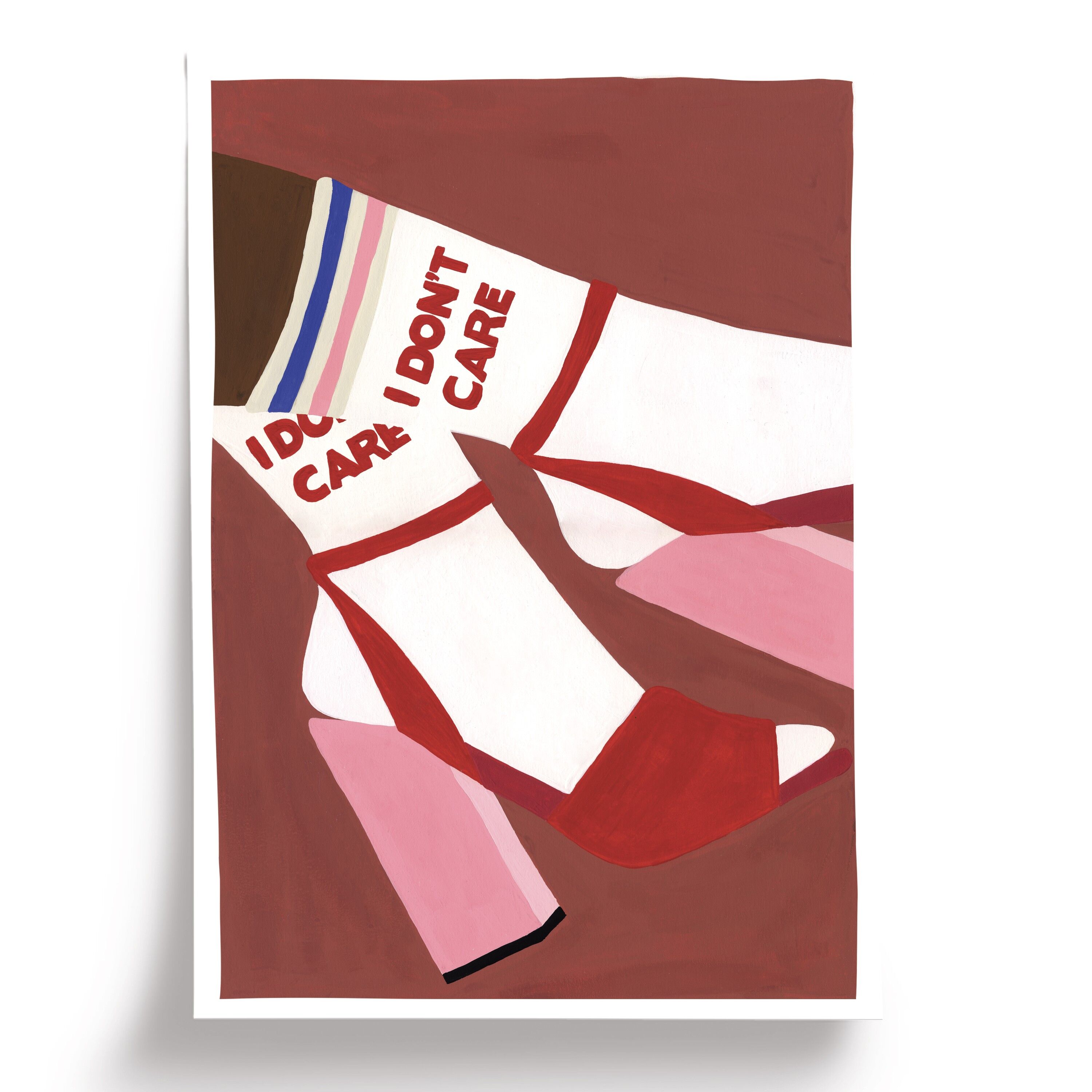 Illustriertes Poster I don't care - Format 30x40cm