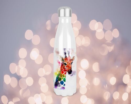 Giraffe Thermal Insulated  500ml Bowling Pin Shape Drinks Bottle, Made In Scotland, Giraffe Gift, Giraffe Lovers, Giraffe Lovers Gift