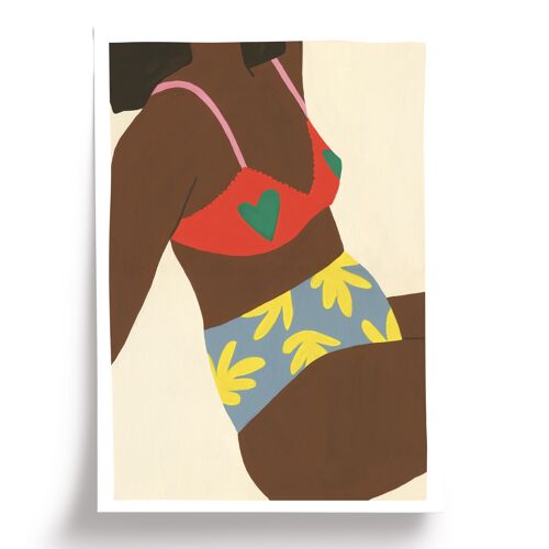 Affiche illustrée Summer - A3 format 42x29,7cm