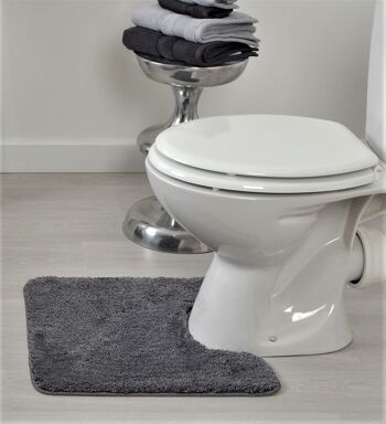 Tapis de toilette antidérapant en microfibre à poils profonds 1