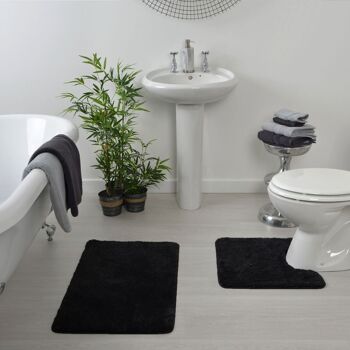 Tapis de toilette antidérapant en microfibre à poils profonds 6