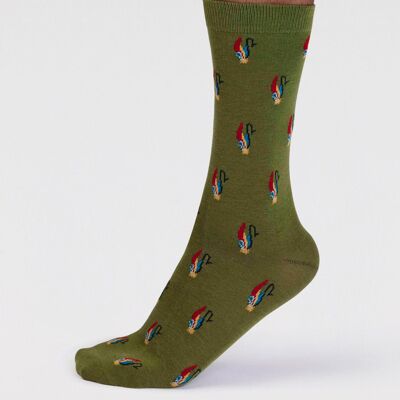 Finley Organic Cotton Fly Fishing Socks - Moss Green