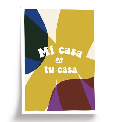 Illustriertes Poster „Mi casa“ – A3-Format 42 x 29,7 cm