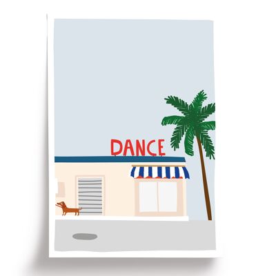 Póster ilustrado de danza - formato A4 21x29,7cm