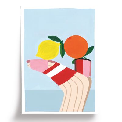 Sandal illustrated poster - A4 format 21x29.7cm