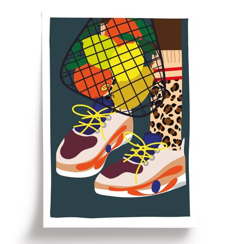 Affiche illustrée Shoes - format A4 21x29,7cm