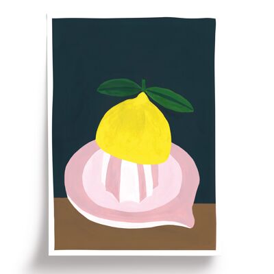 Lemon illustrated poster - A5 format 14.8x21cm