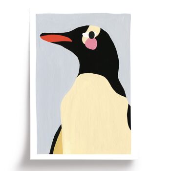 Affiche illustrée Penguin - format A5 14,8x21cm 1