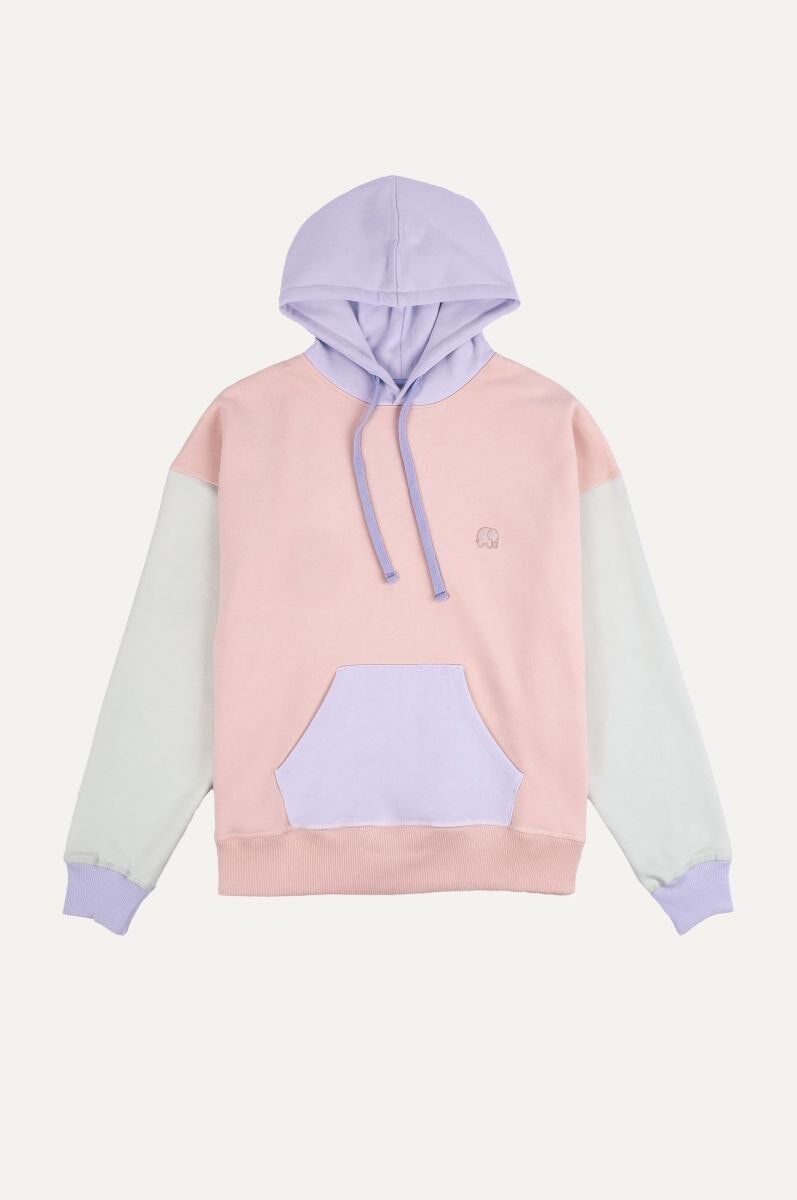 Buy wholesale Women s Oversized Color Block Hoodie Pink