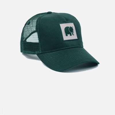 Cappellino trucker tono su tono verde giungla