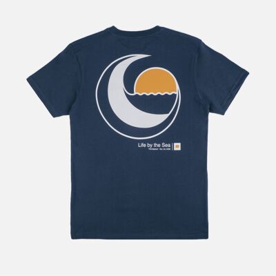 Life By The Sea V Organic T-Shirt Navy