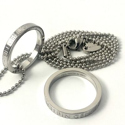 I AM ENOUGH, ring chain stainless steel silver