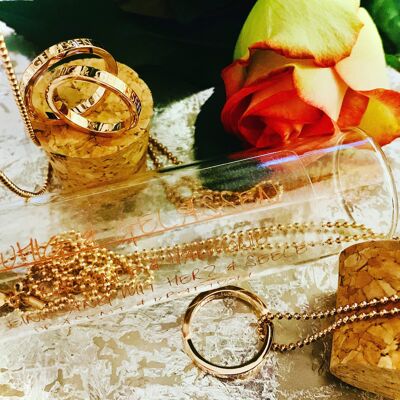 CALM & SERENE, cadena de anillo chapado en oro rosa