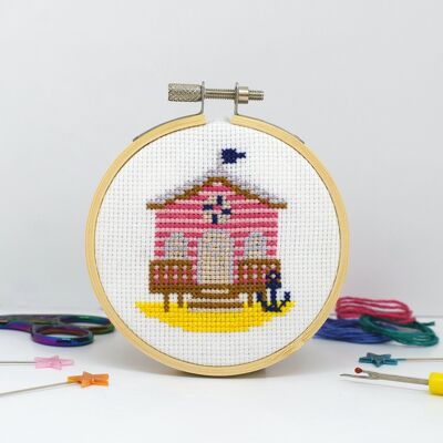 'Beach Hut' Mini Cross Stitch Kit