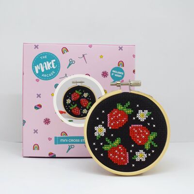 'Strawberries' Mini Cross Stitch Kit