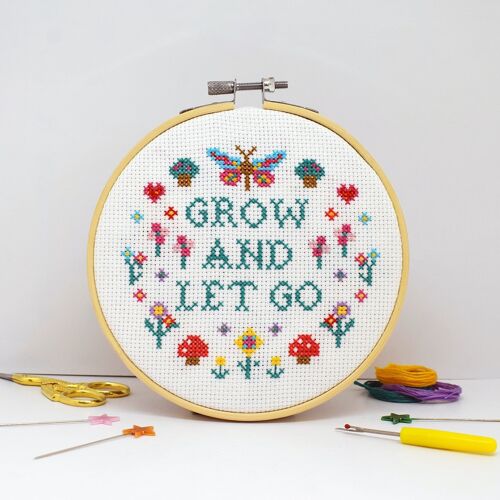 'Grow and Let Go' Large Cross Stitch Kit