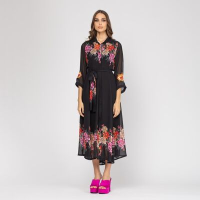 Long shirt dress with print