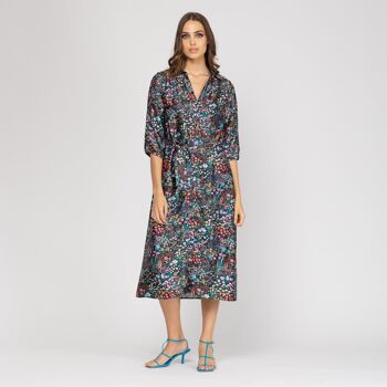 Robe chemise droite à manches françaises 1