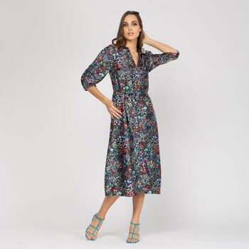 Robe chemise droite à manches françaises 2