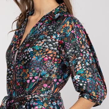 Robe chemise droite à manches françaises 5