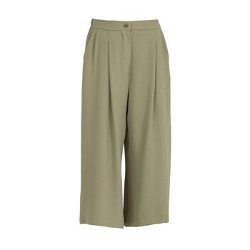 Pantalon large plissé vert 6