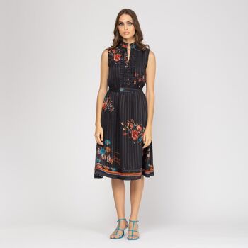 Robe midi sans manches à volants 1