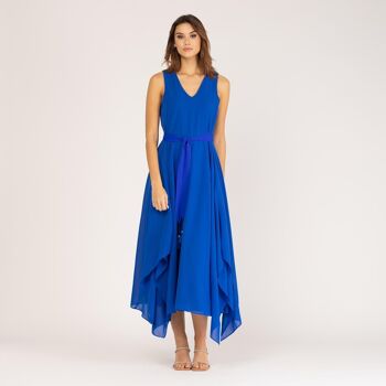Robe longue asymétrique bleue 3