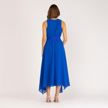 Robe longue asymétrique bleue 5