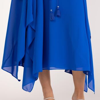 Robe longue asymétrique bleue 6