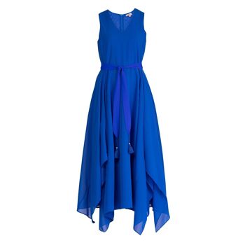 Robe longue asymétrique bleue 7