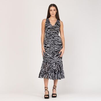 Robe midi imprimée à manches 2